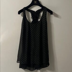 Bisou Bisou Chiffon Lined Ruffle Back Top